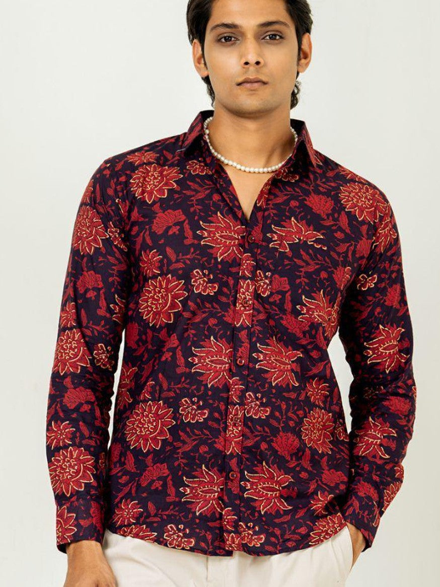 Men Printed Full Sleeve Shirt – Premium Casual Fit