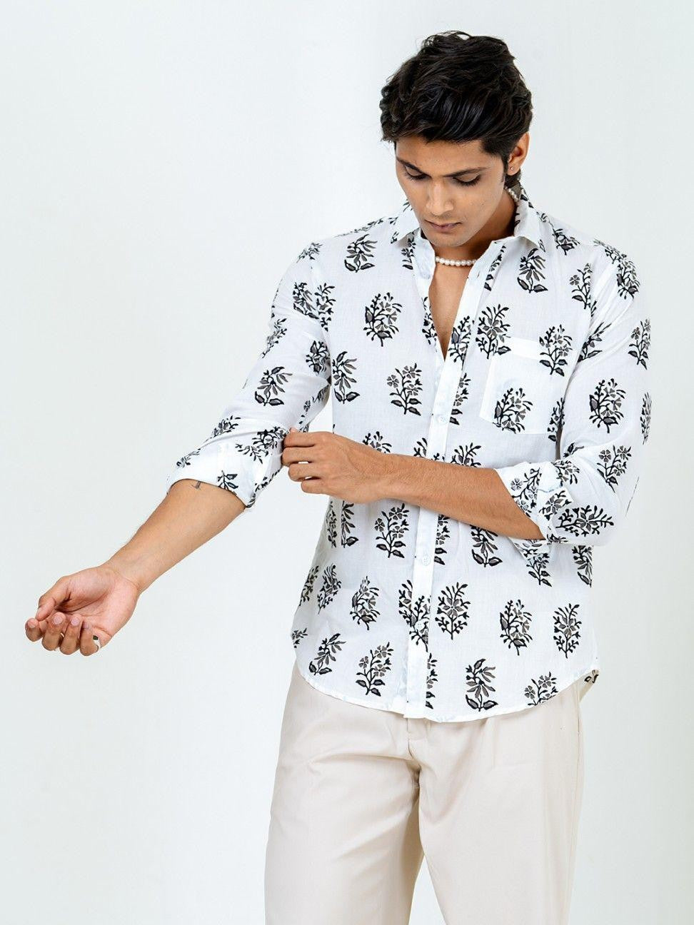 Men Printed Full Sleeve Shirt – Premium Casual Fit