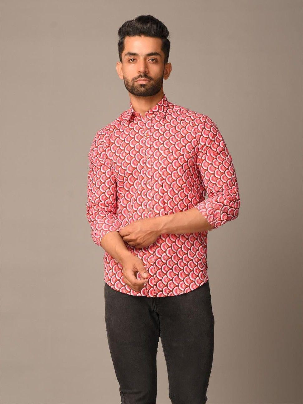 Men Printed Full Sleeve Shirt – Premium Casual Fit