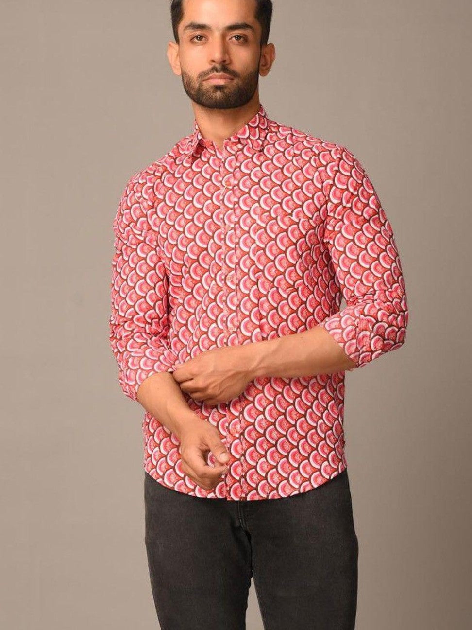 Men Printed Full Sleeve Shirt – Premium Casual Fit