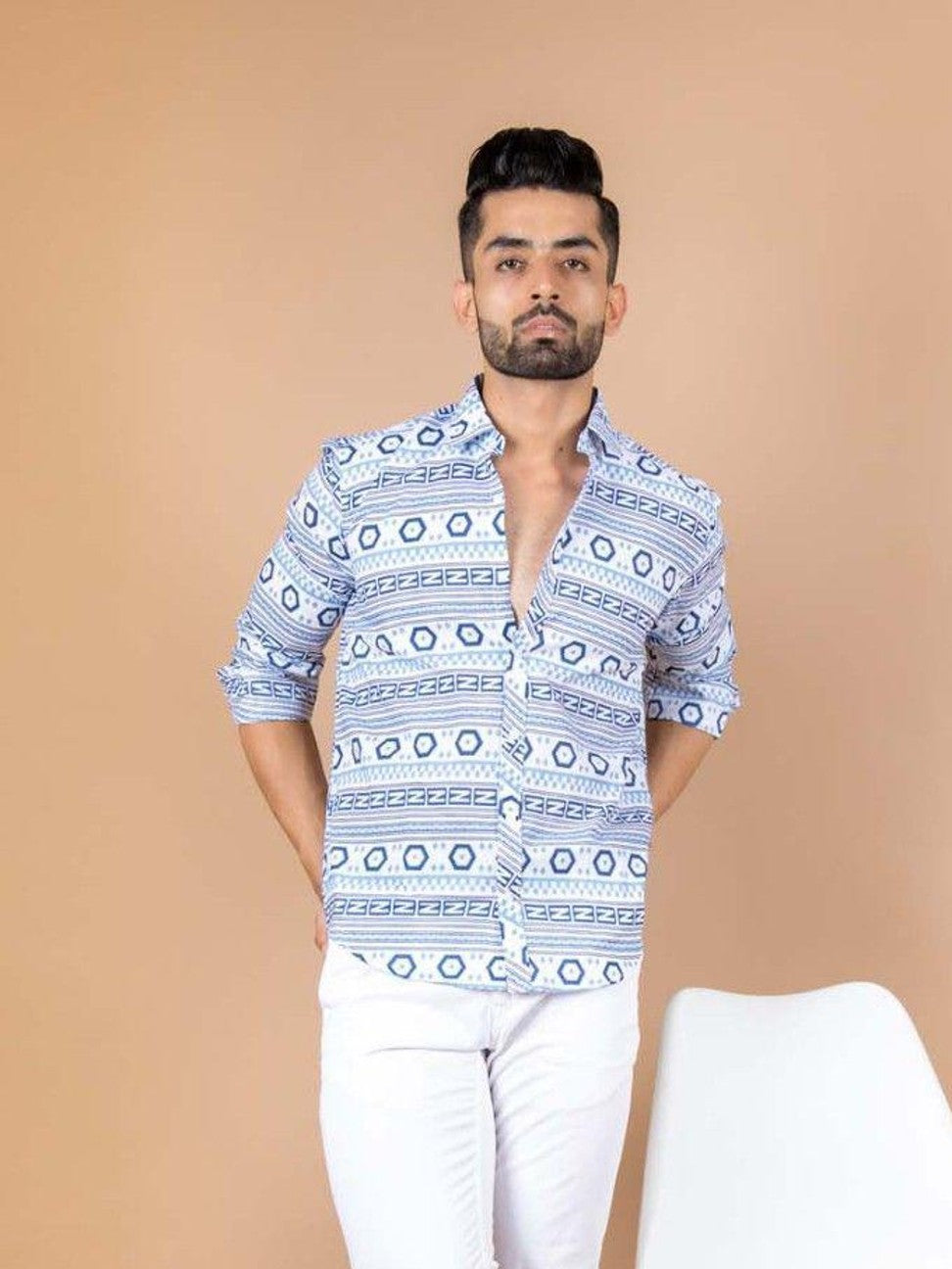 Men Printed Full Sleeve Shirt – Premium Casual Fit