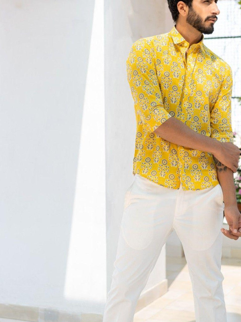 Men Printed Full Sleeve Shirt – Premium Casual Fit