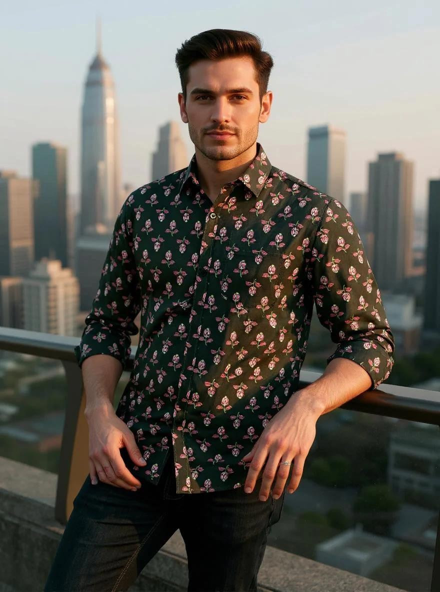 Men Printed Full Sleeve Shirt – Premium Casual Fit