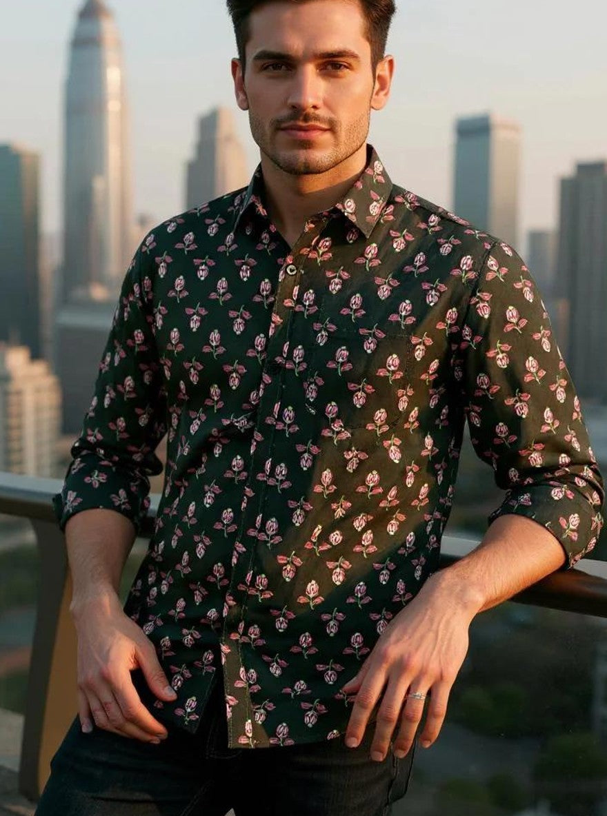 Men Printed Full Sleeve Shirt – Premium Casual Fit