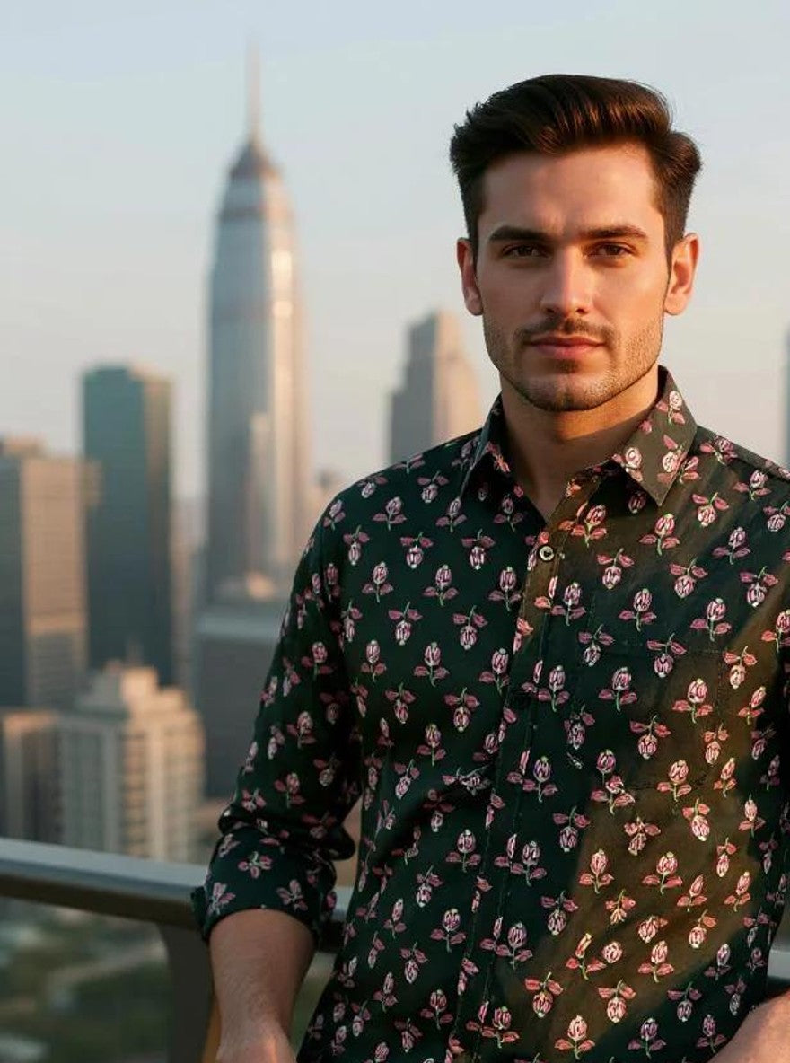 Men Printed Full Sleeve Shirt – Premium Casual Fit