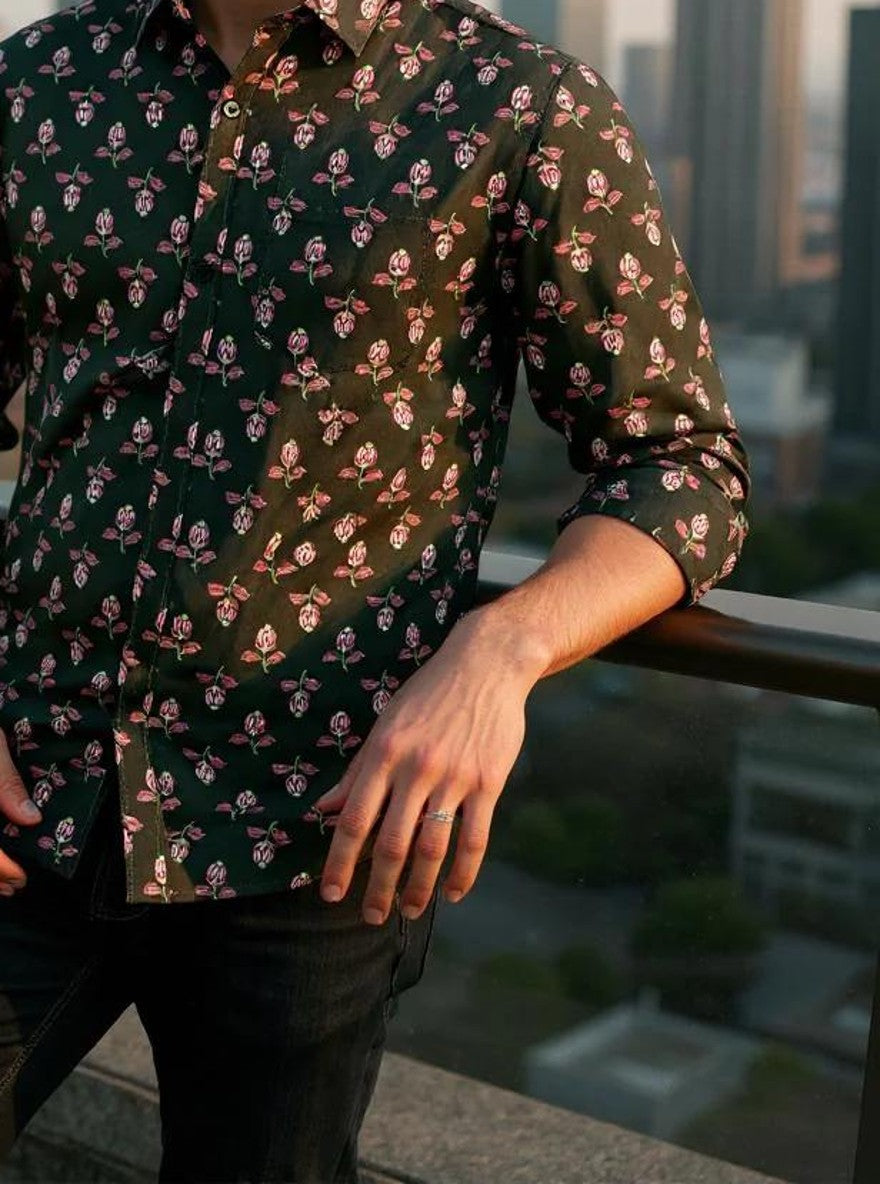 Men Printed Full Sleeve Shirt – Premium Casual Fit