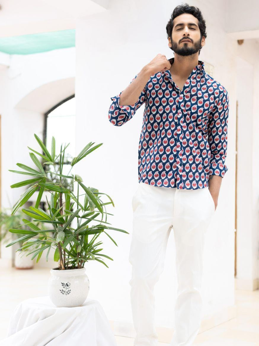 Men Printed Full Sleeve Shirt – Premium Casual Fit
