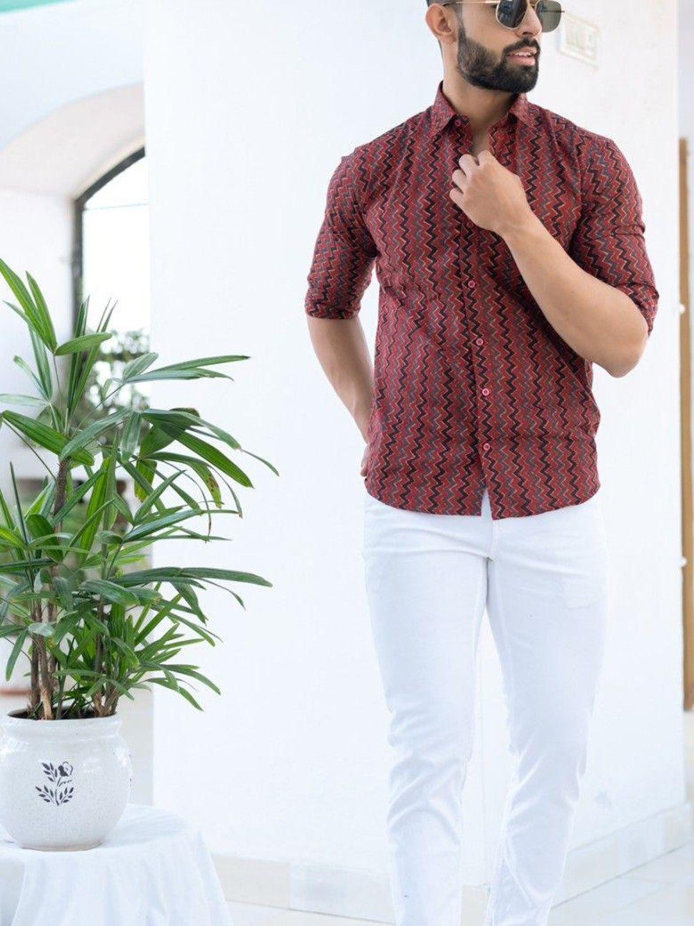 Men Printed Full Sleeve Shirt – Premium Casual Fit
