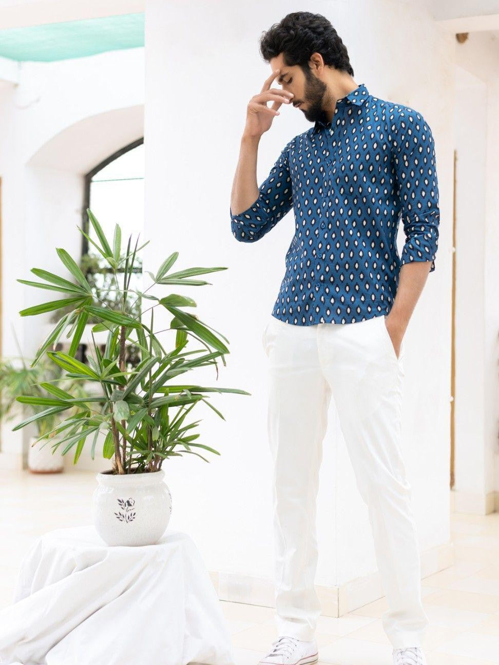 Men Printed Full Sleeve Shirt – Premium Casual Fit