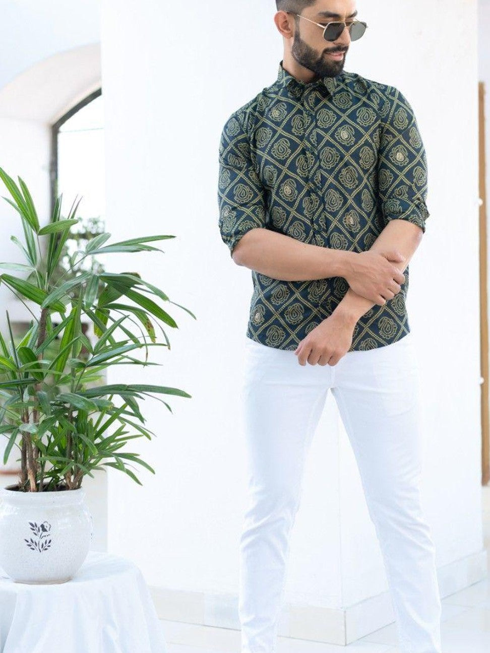 Men Printed Full Sleeve Shirt – Premium Casual Fit