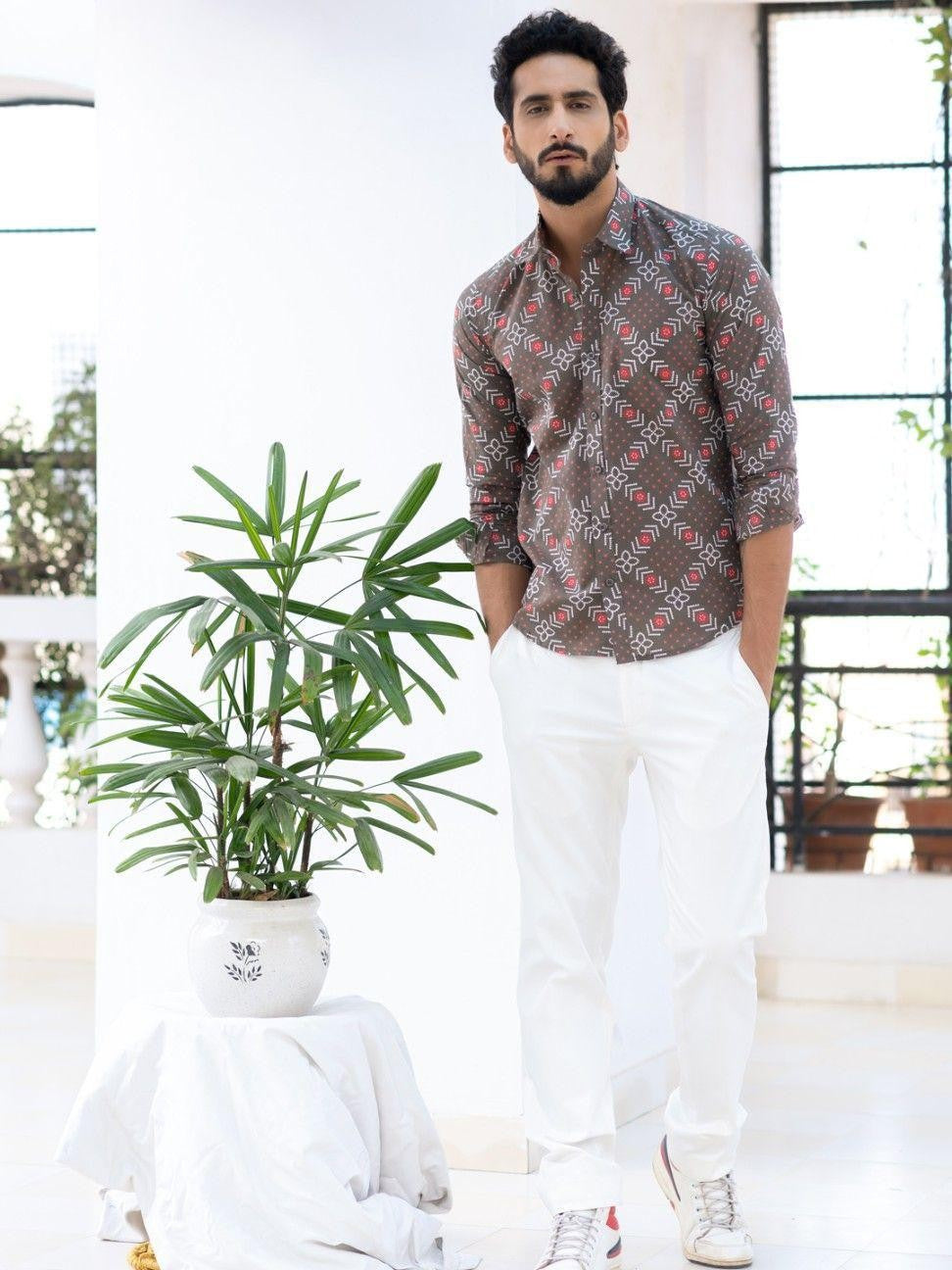 Men Printed Full Sleeve Shirt – Premium Casual Fit