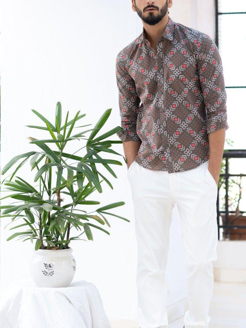 Men Printed Full Sleeve Shirt – Premium Casual Fit