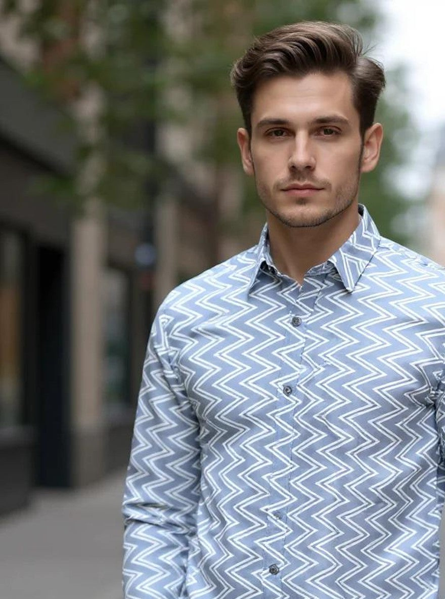 Men Printed Full Sleeve Shirt – Premium Casual Fit