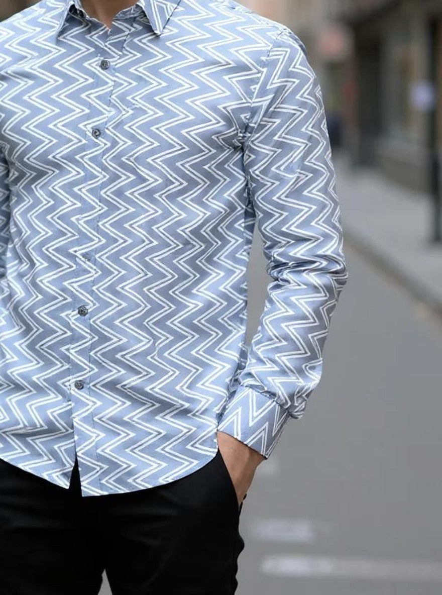 Men Printed Full Sleeve Shirt – Premium Casual Fit