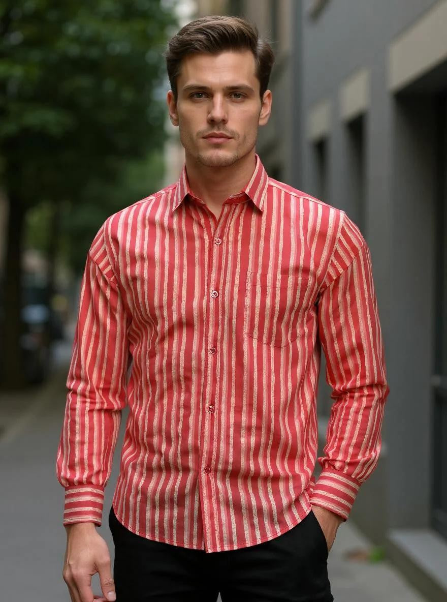 Men Printed Full Sleeve Shirt – Premium Casual Fit