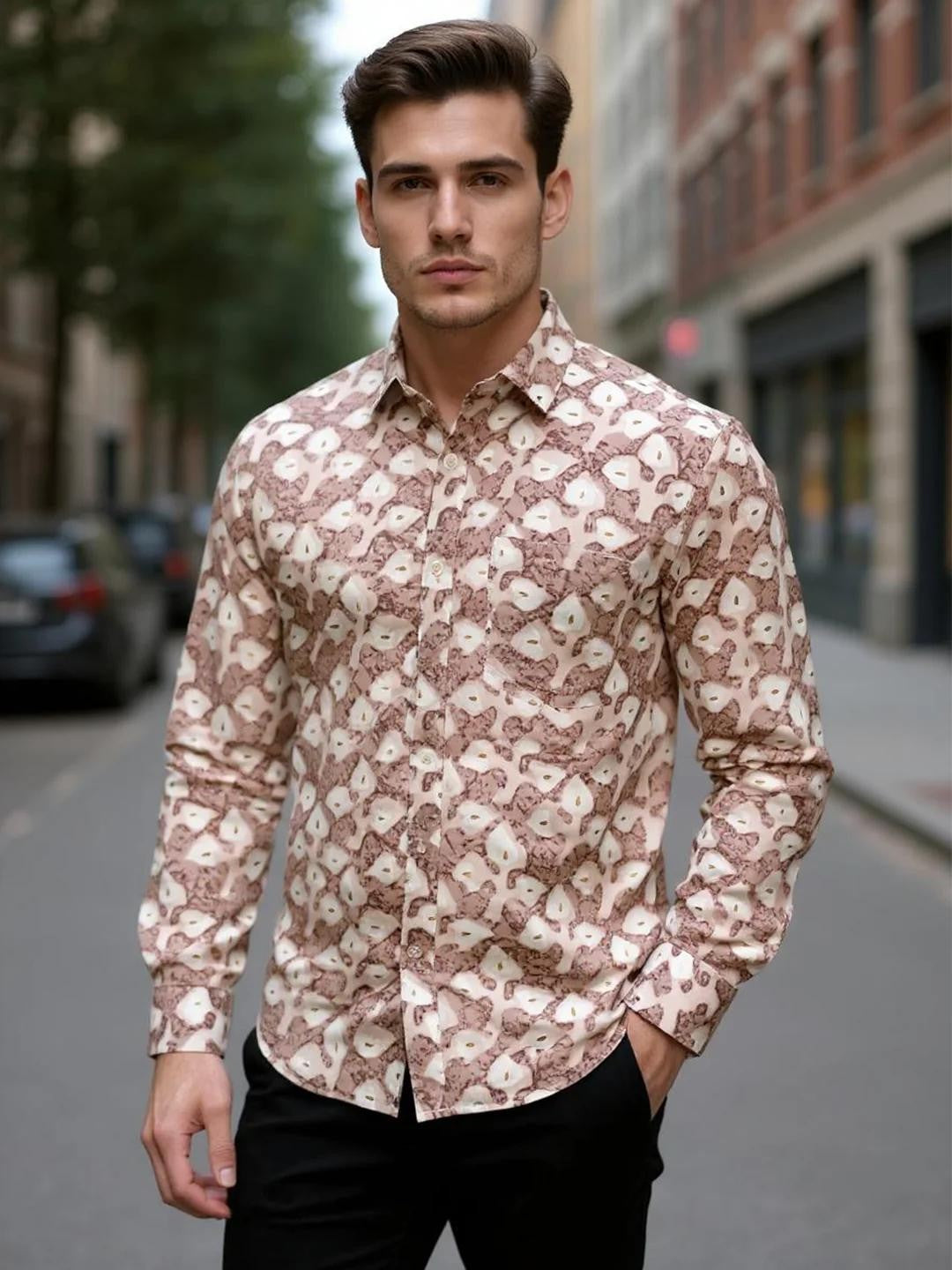 Men Printed Full Sleeve Shirt – Premium Casual Fit