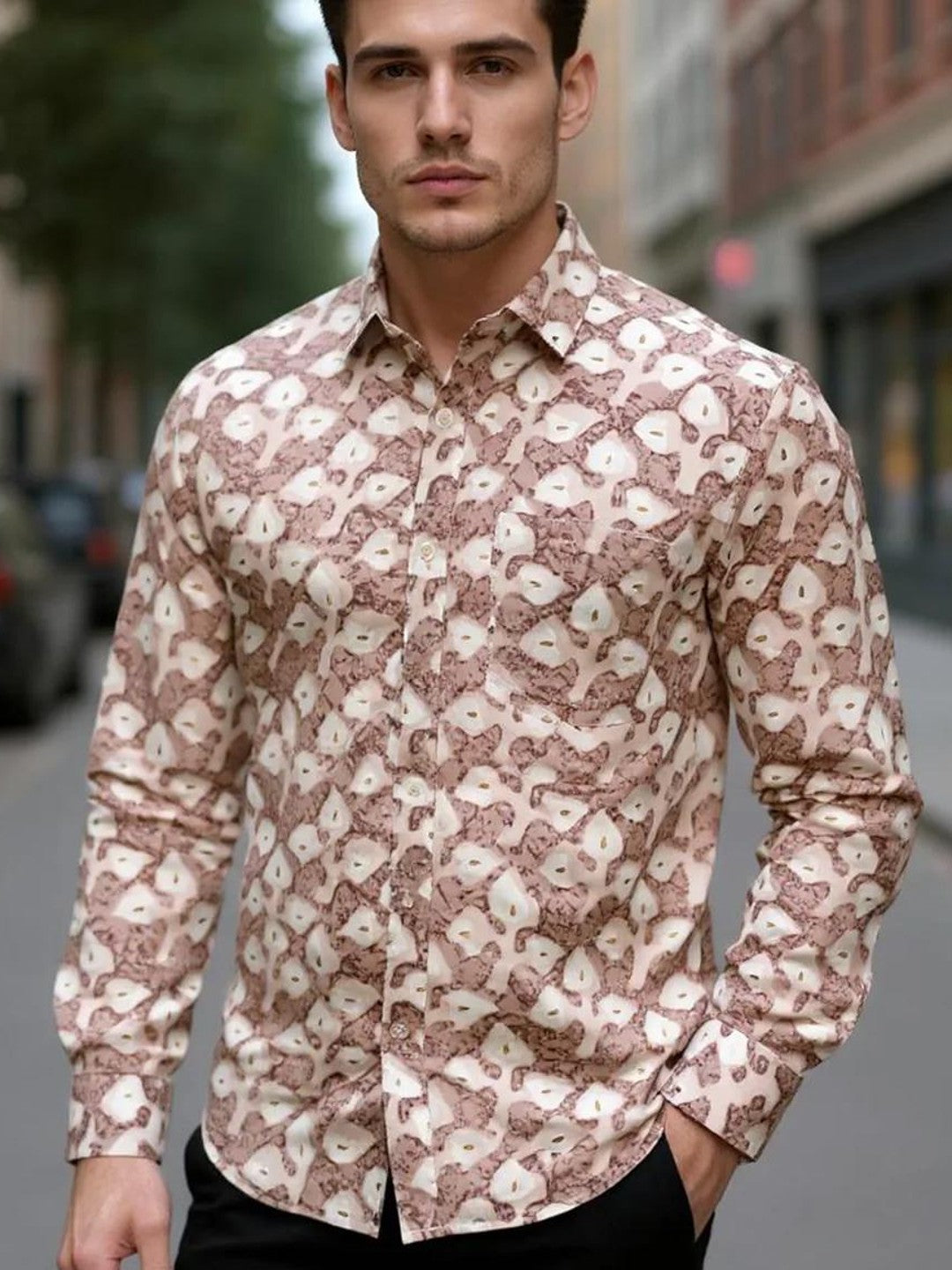 Men Printed Full Sleeve Shirt – Premium Casual Fit