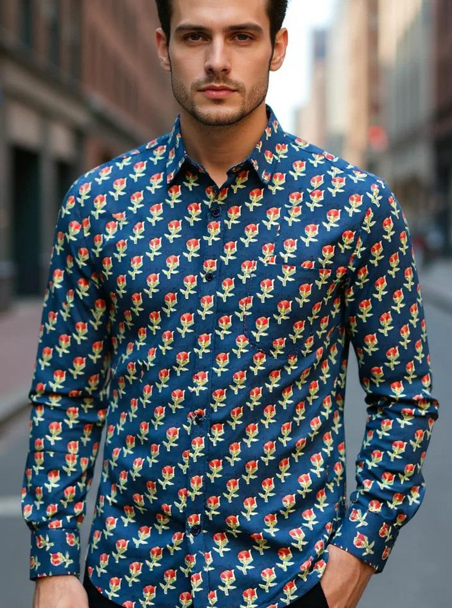 Men Printed Full Sleeve Shirt – Premium Casual Fit