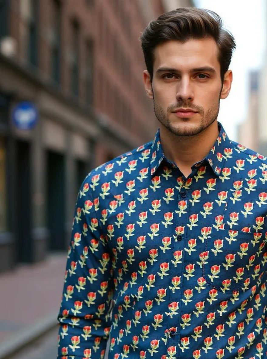 Men Printed Full Sleeve Shirt – Premium Casual Fit