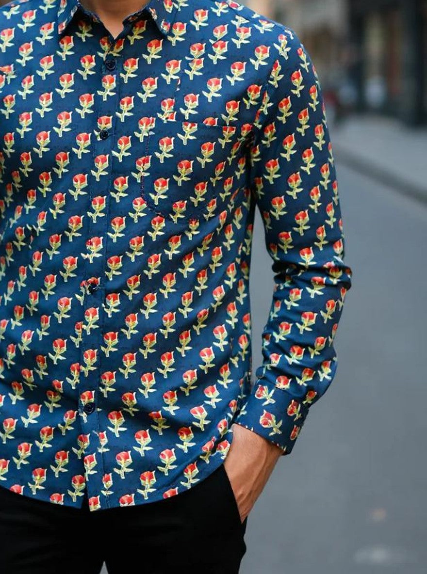 Men Printed Full Sleeve Shirt – Premium Casual Fit