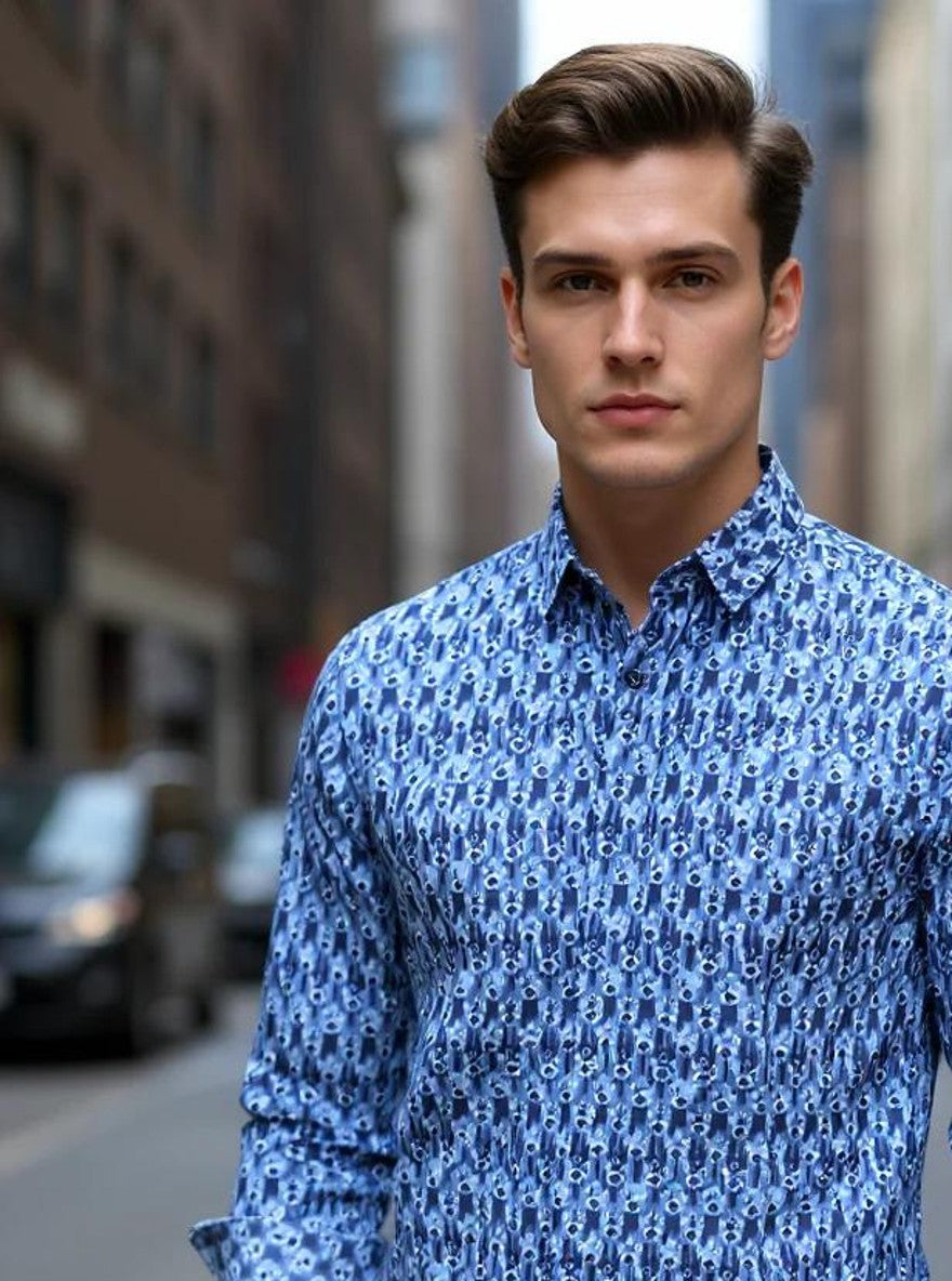 Men Printed Full Sleeve Shirt – Premium Casual Fit