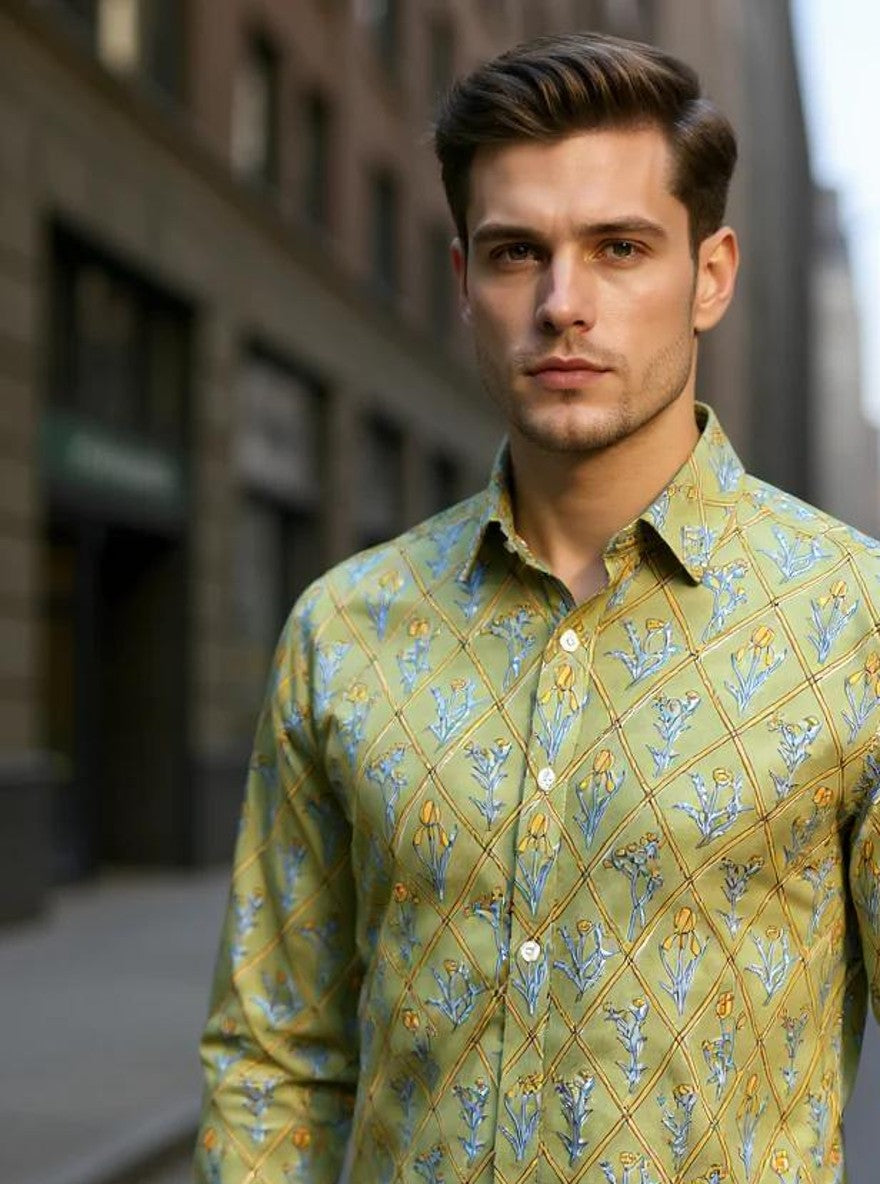 Men Printed Full Sleeve Shirt – Premium Casual Fit