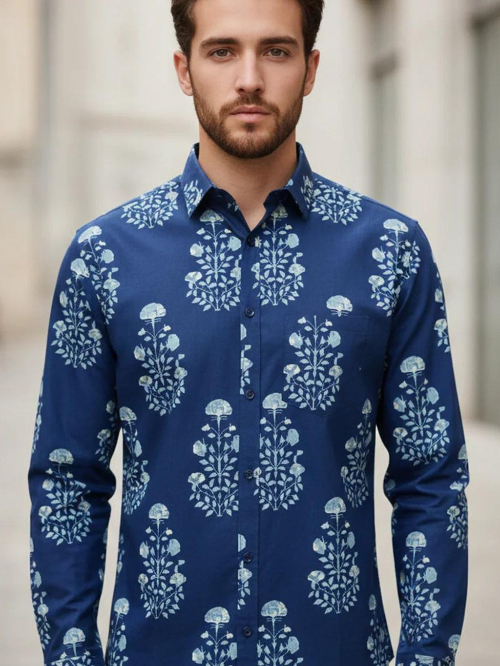Men Printed Full Sleeve Shirt – Premium Casual Fit