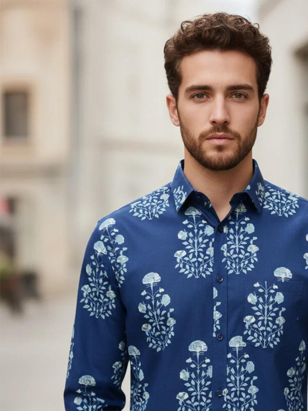 Men Printed Full Sleeve Shirt – Premium Casual Fit