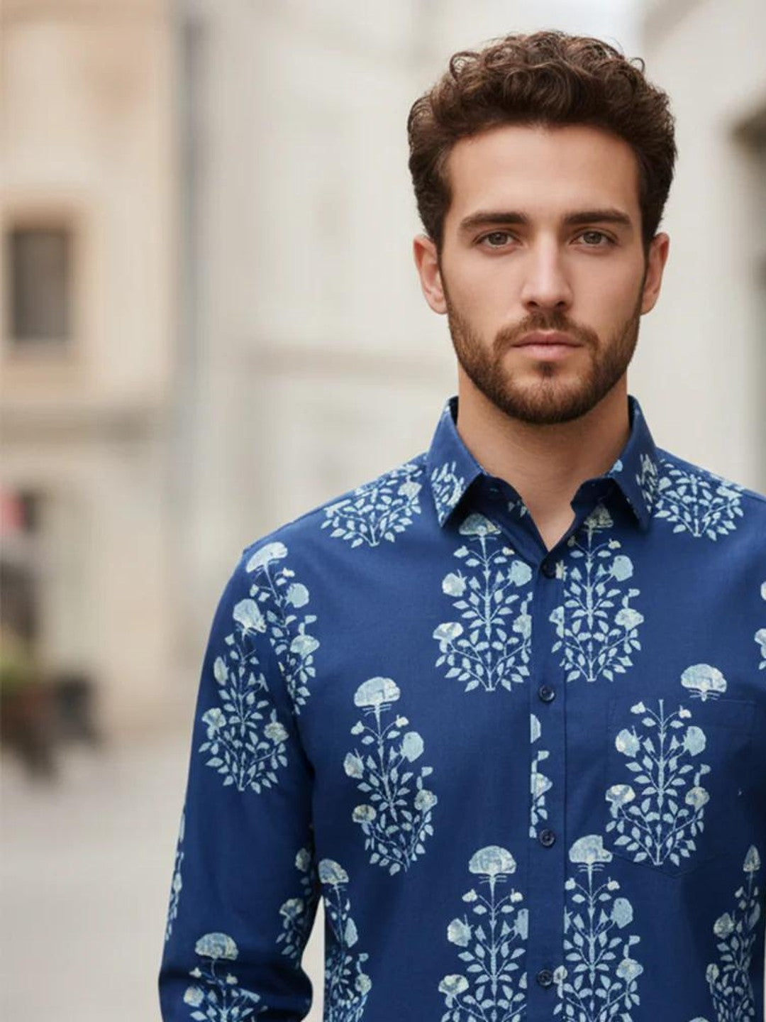 Men Printed Full Sleeve Shirt – Premium Casual Fit