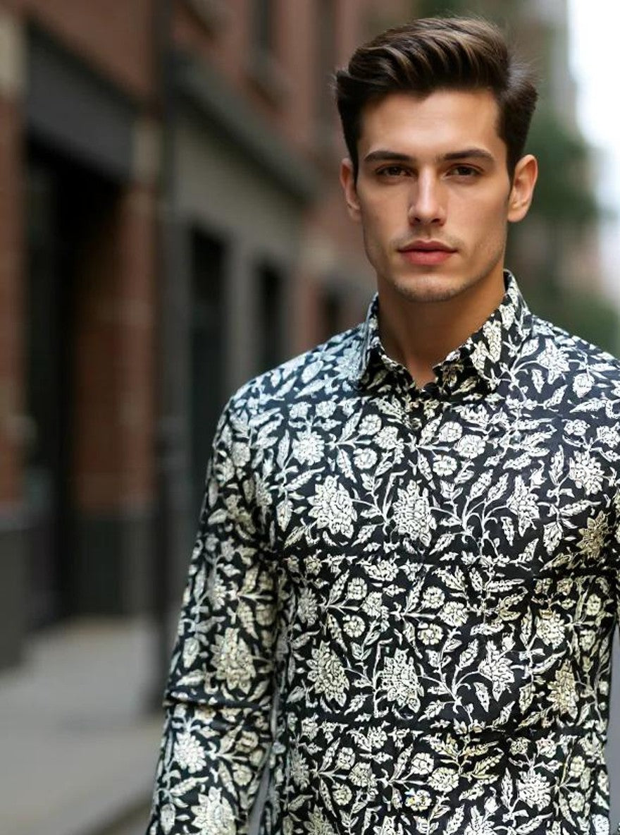 Men Printed Full Sleeve Shirt – Premium Casual Fit