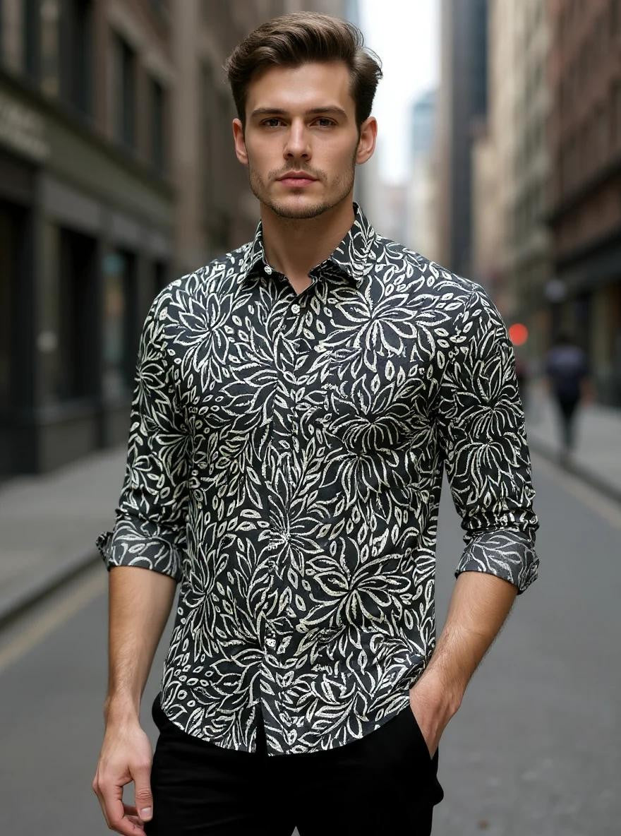Men Printed Full Sleeve Shirt – Premium Casual Fit