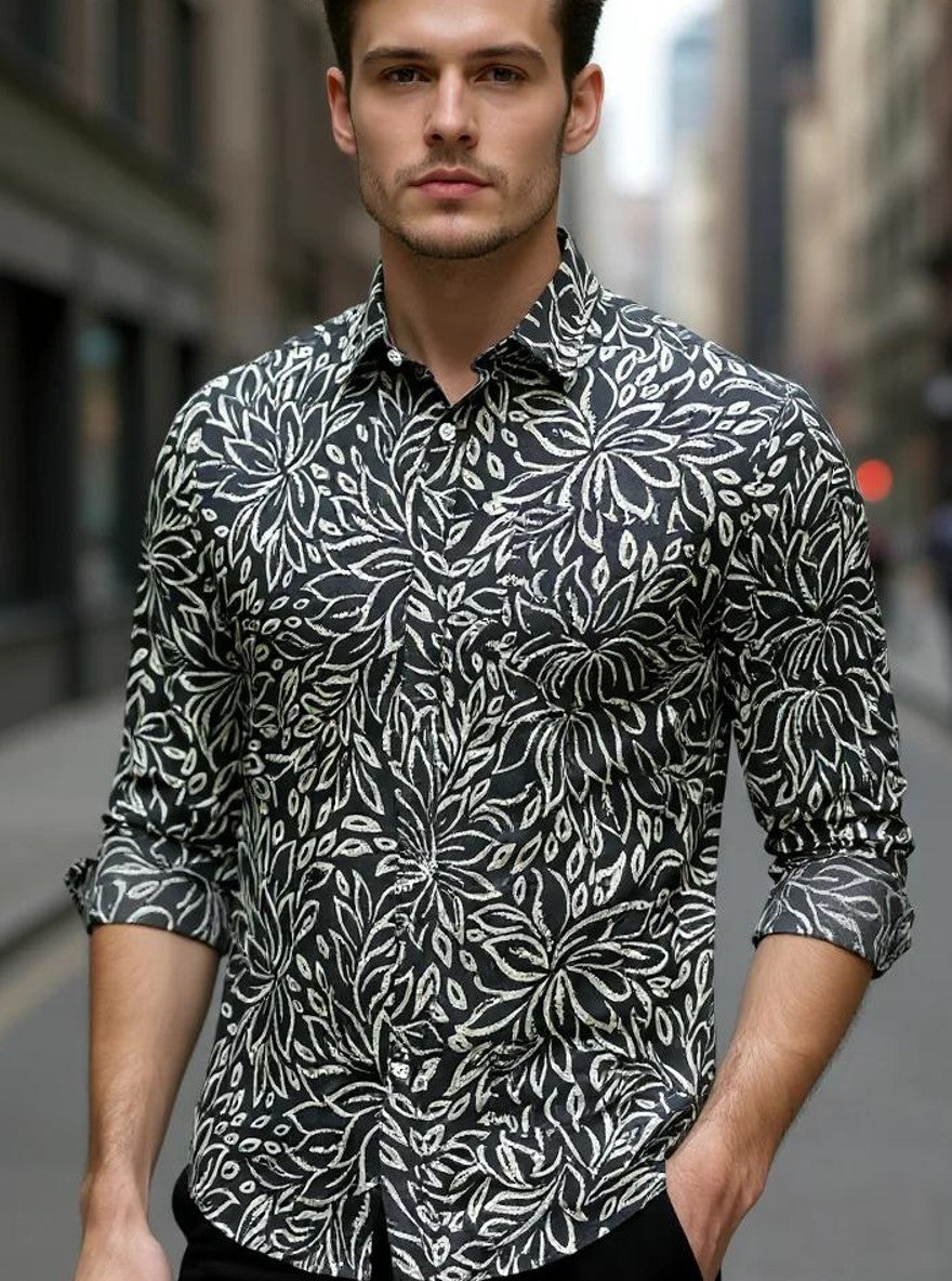 Men Printed Full Sleeve Shirt – Premium Casual Fit