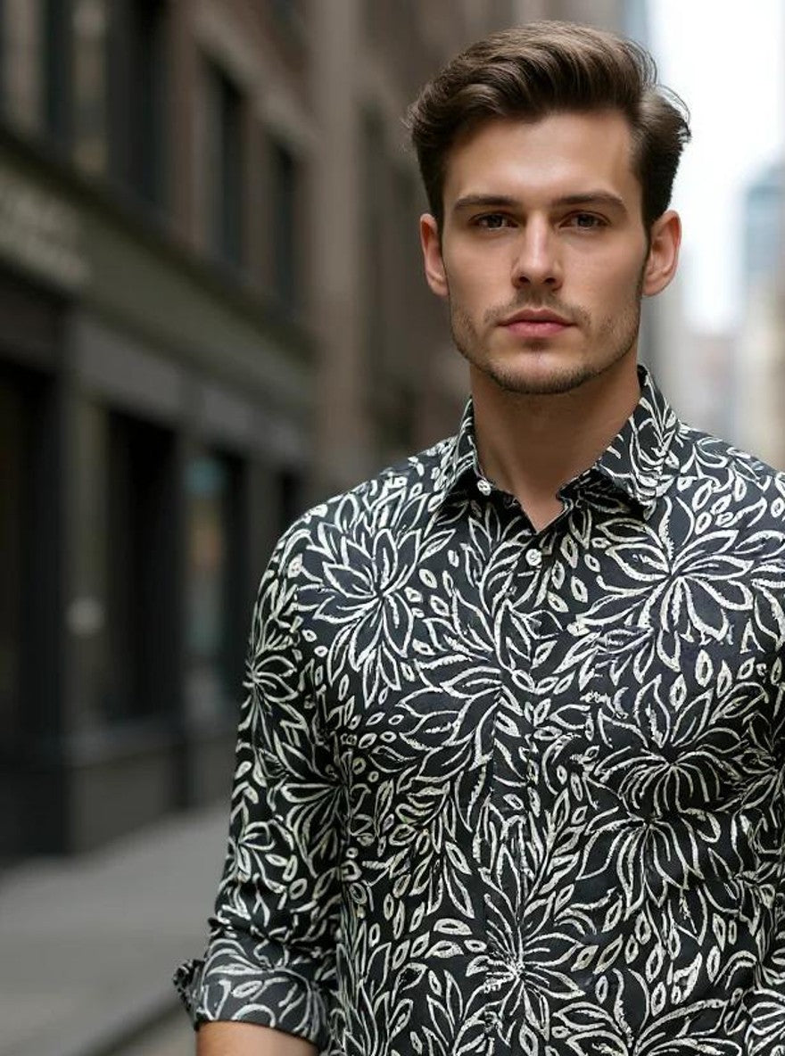 Men Printed Full Sleeve Shirt – Premium Casual Fit