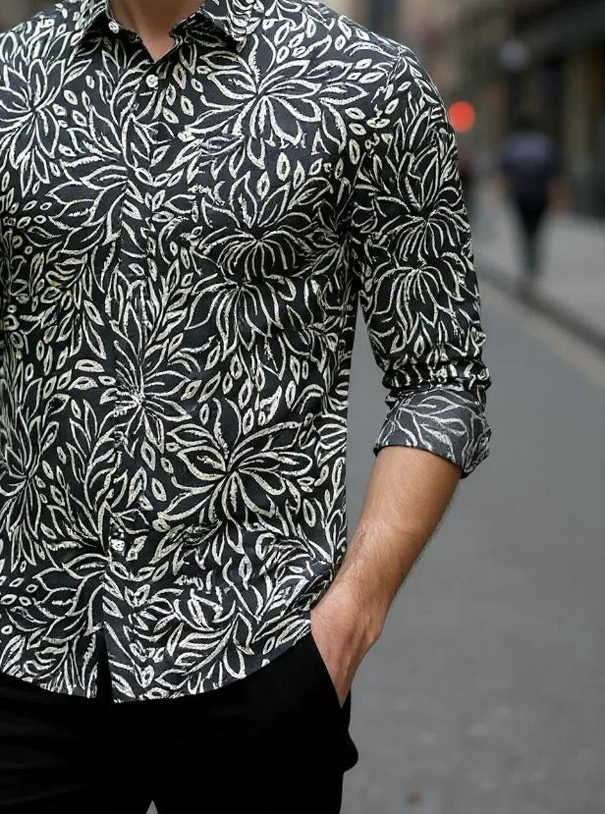 Men Printed Full Sleeve Shirt – Premium Casual Fit