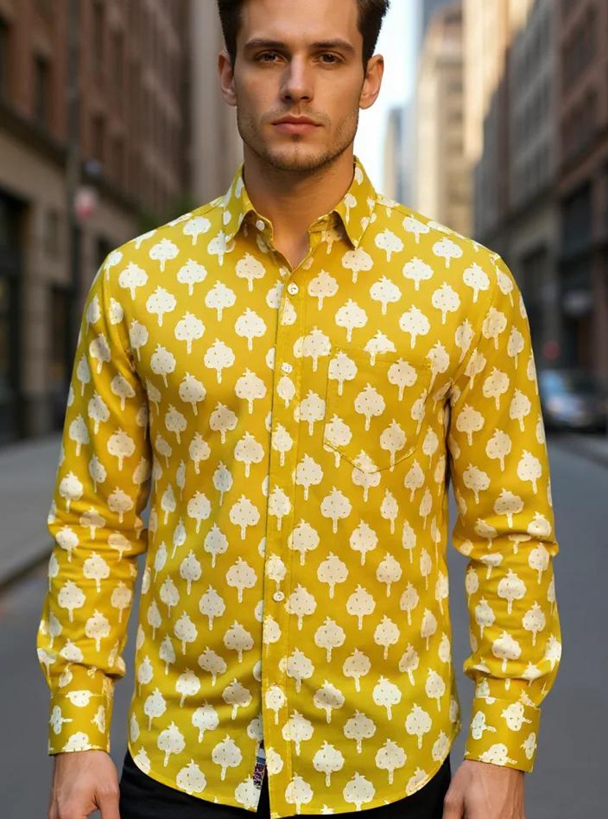 Men Printed Full Sleeve Shirt – Premium Casual Fit