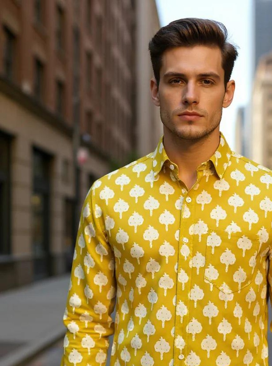 Men Printed Full Sleeve Shirt – Premium Casual Fit
