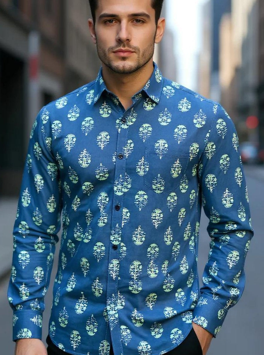 Men Printed Full Sleeve Shirt – Premium Casual Fit