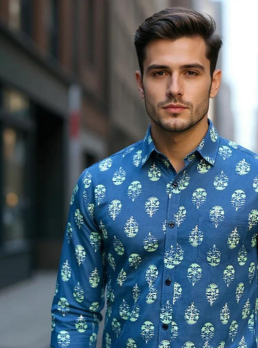 Men Printed Full Sleeve Shirt – Premium Casual Fit