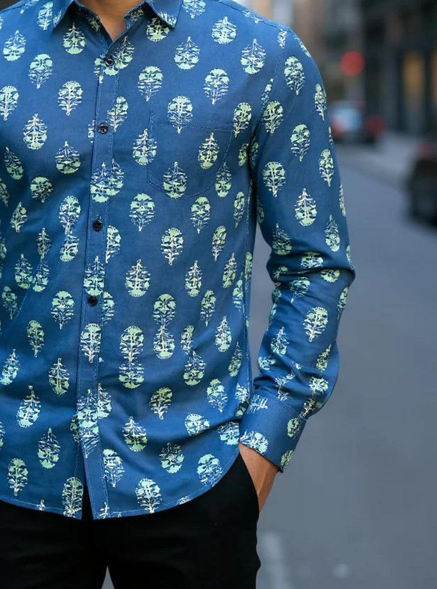 Men Printed Full Sleeve Shirt – Premium Casual Fit