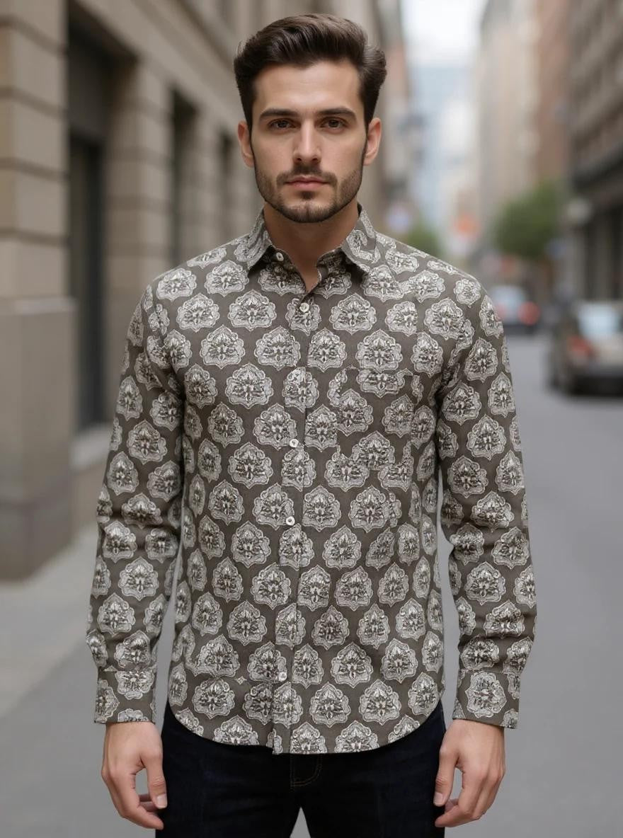 Men Printed Full Sleeve Shirt – Premium Casual Fit