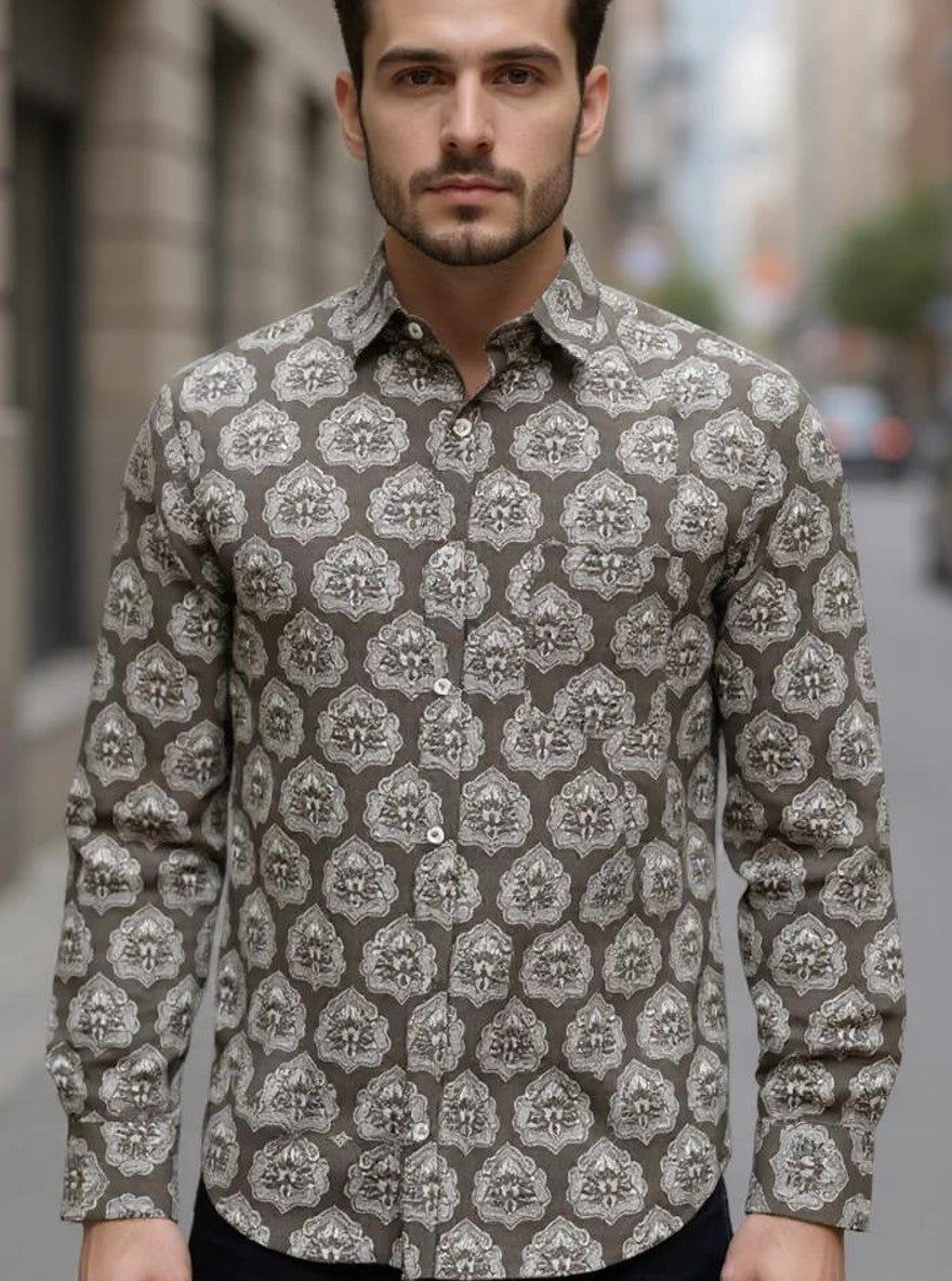 Men Printed Full Sleeve Shirt – Premium Casual Fit