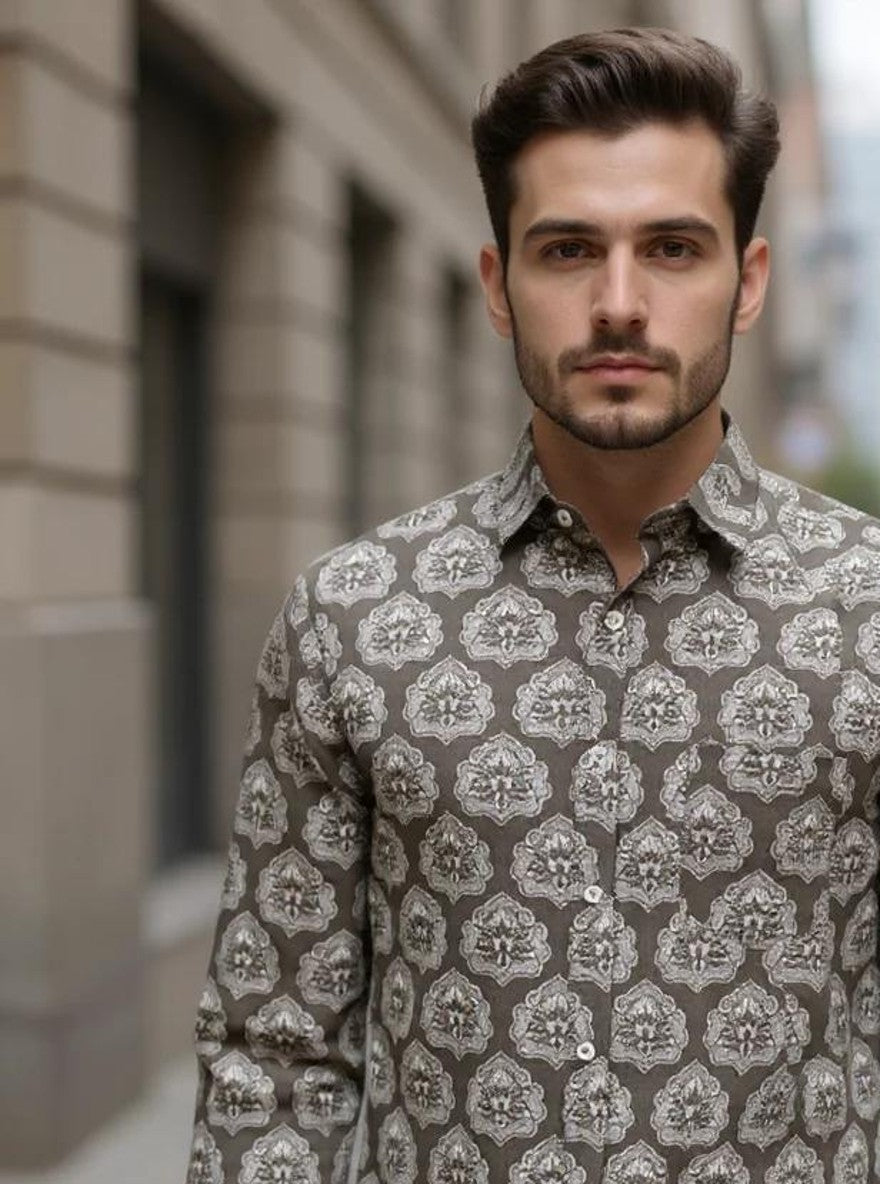 Men Printed Full Sleeve Shirt – Premium Casual Fit