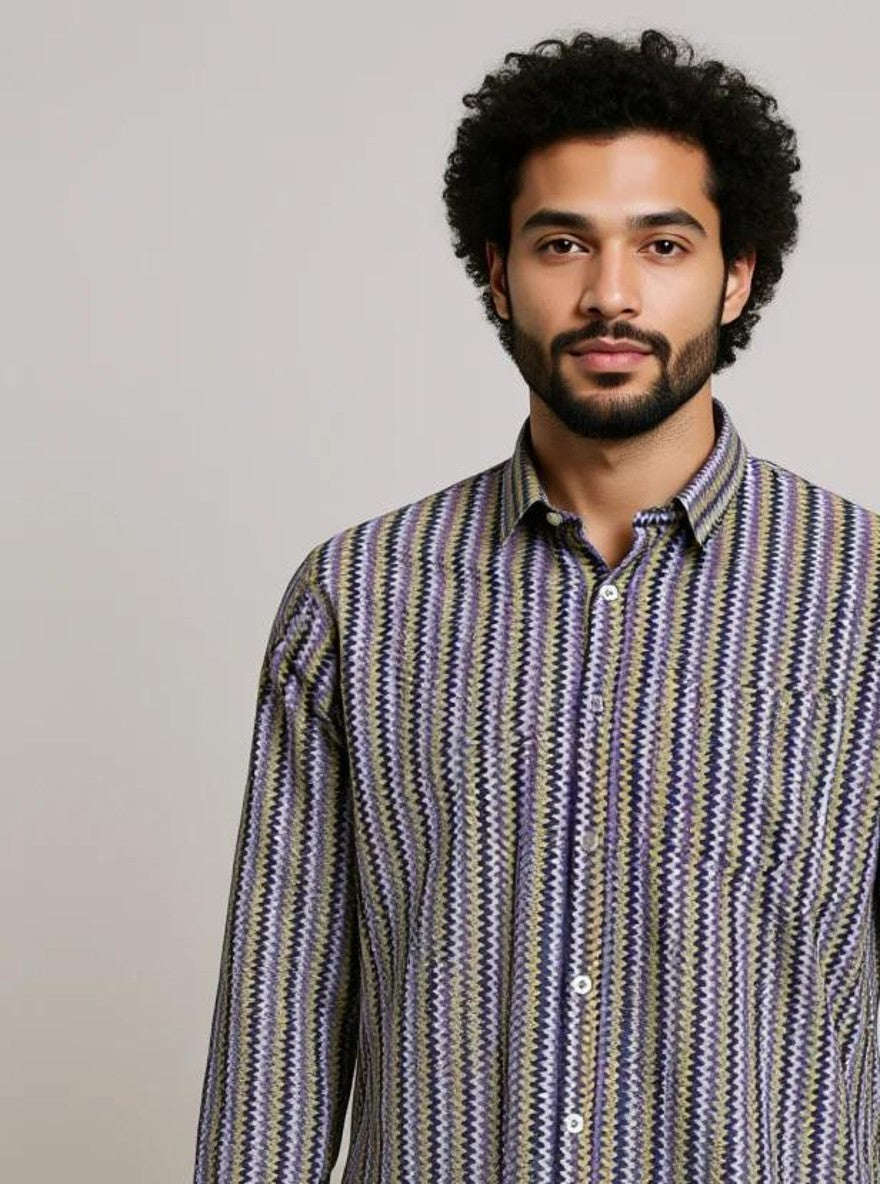 Men Printed Full Sleeve Shirt – Premium Casual Fit