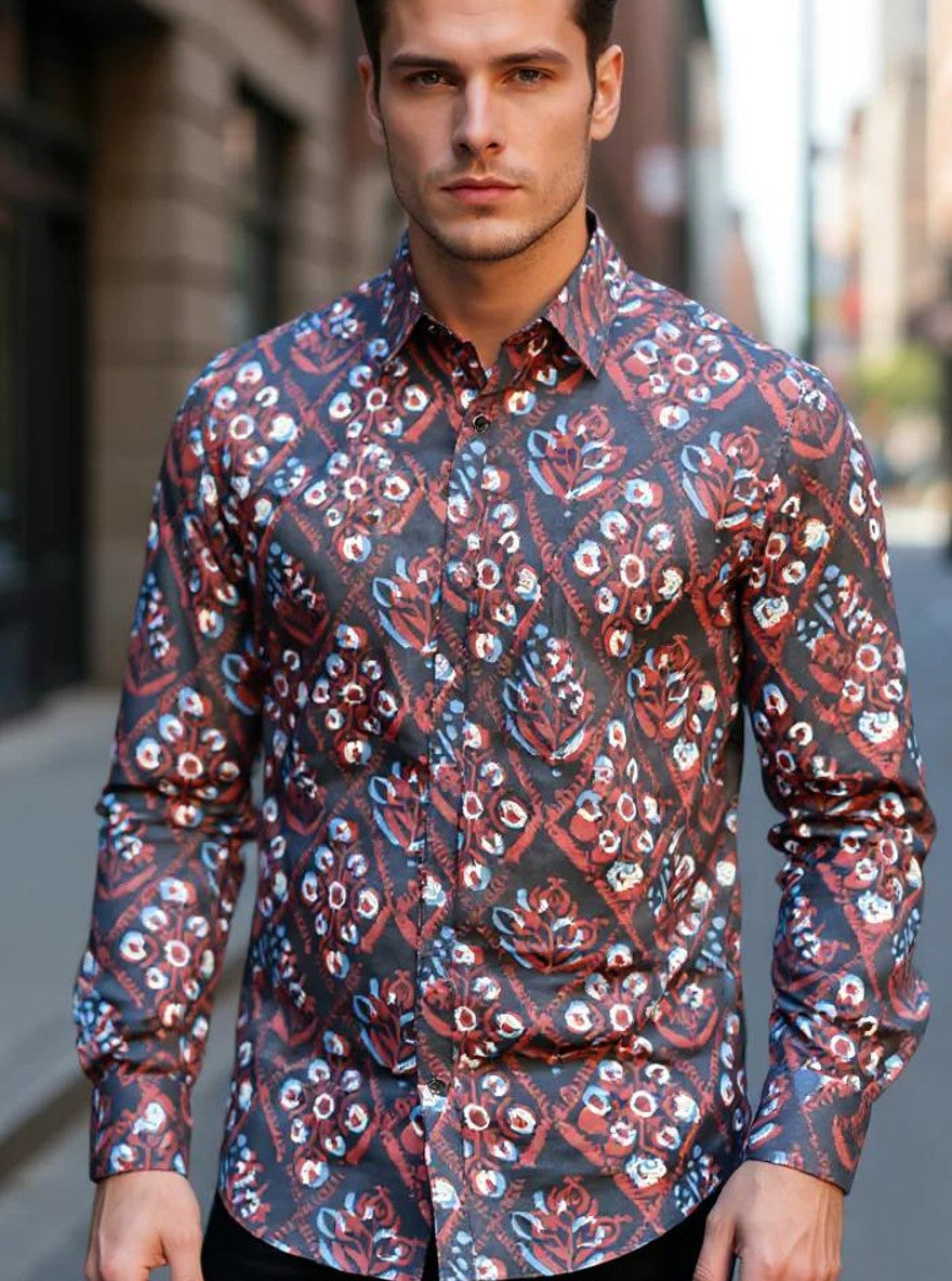 Men Printed Full Sleeve Shirt – Premium Casual Fit