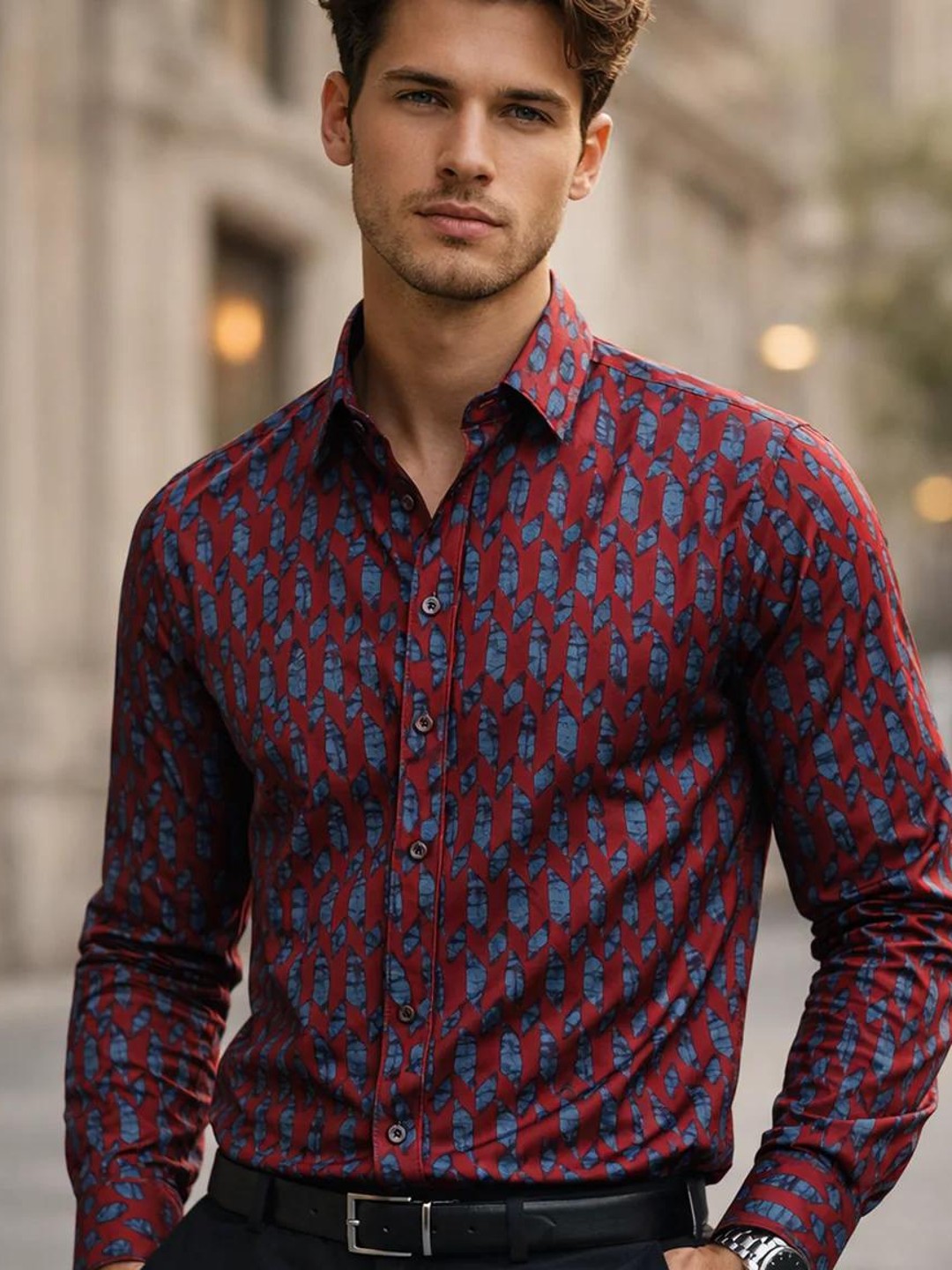Men Printed Full Sleeve Shirt – Premium Casual Fit