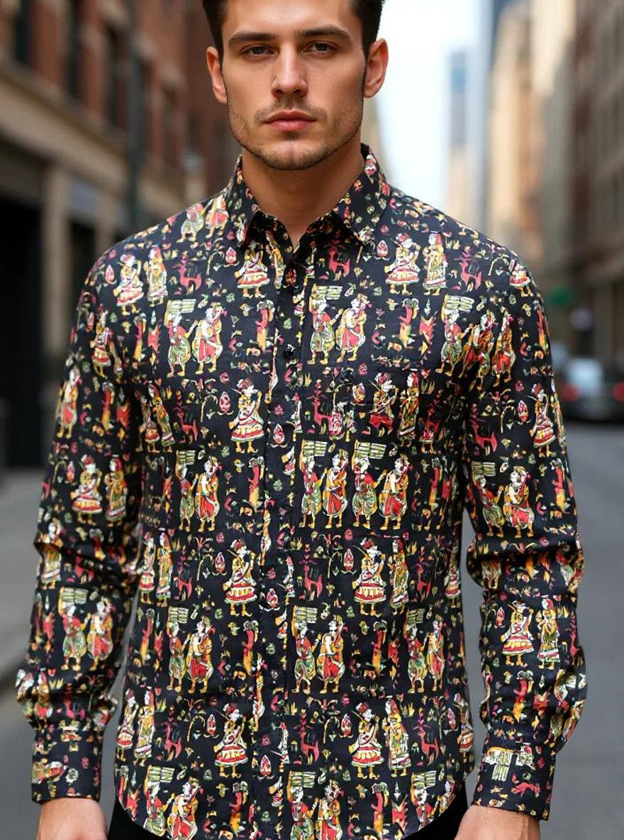 Men Printed Full Sleeve Shirt – Premium Casual Fit