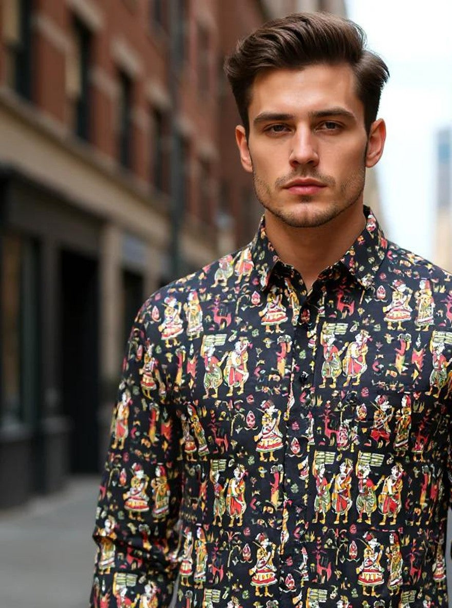 Men Printed Full Sleeve Shirt – Premium Casual Fit
