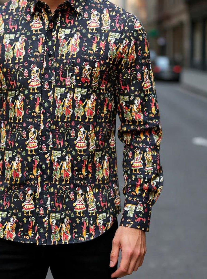 Men Printed Full Sleeve Shirt – Premium Casual Fit
