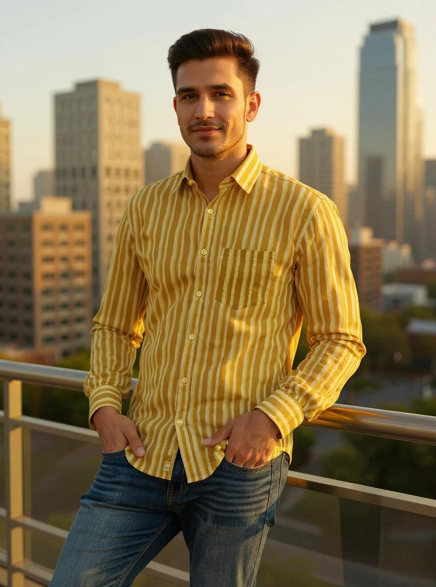 Men Printed Full Sleeve Shirt – Premium Casual Fit