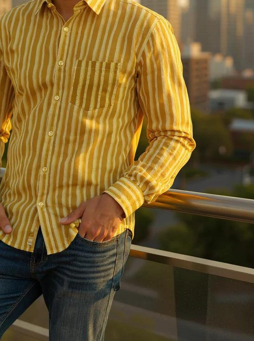 Men Printed Full Sleeve Shirt – Premium Casual Fit